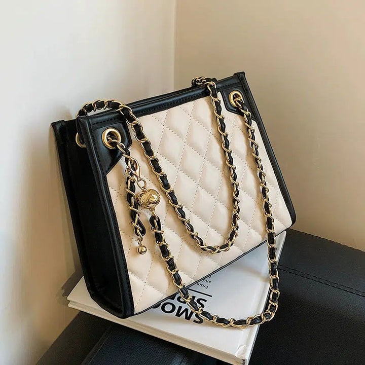 Quilted Chain Strap Tote Bag