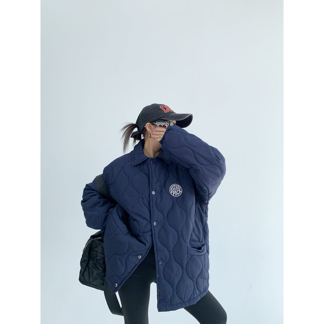 Quilted Pockets Oversized Coat