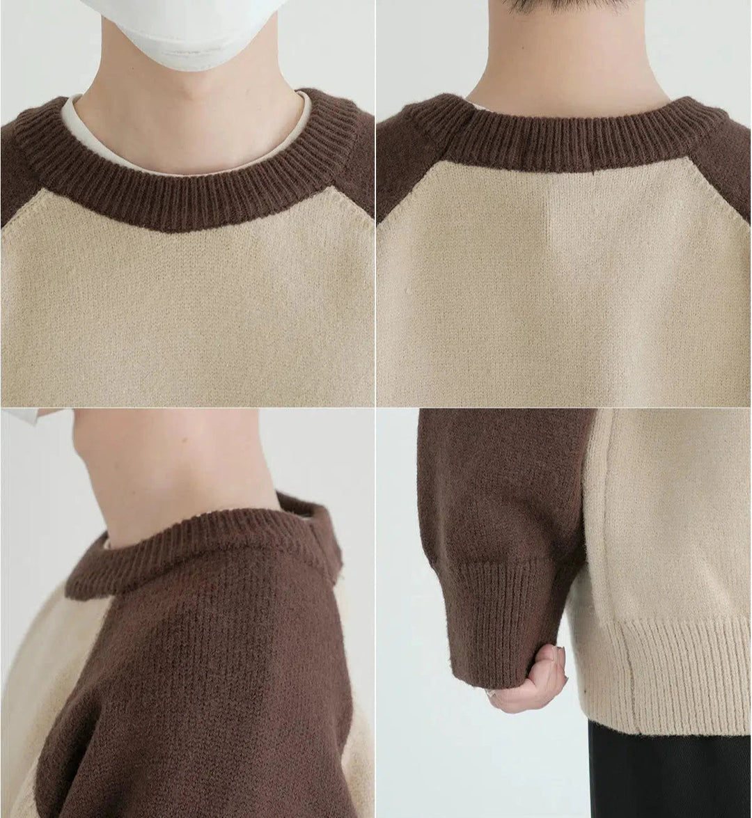 Raglan Sleeve Knit Sweater