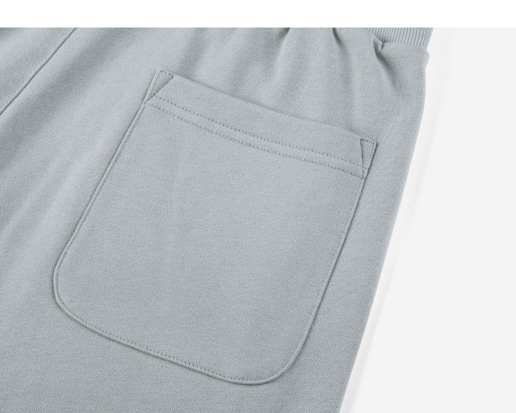 Raw Edge Drawstring Mid-length Shorts