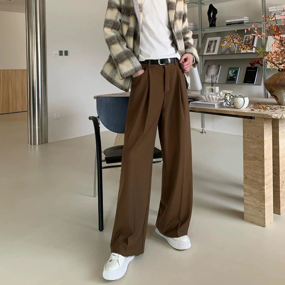 Relaxed Fit Draped Pleated Trousers