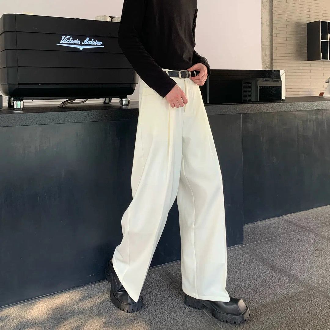 Relaxed Fit Draped Pleated Trousers