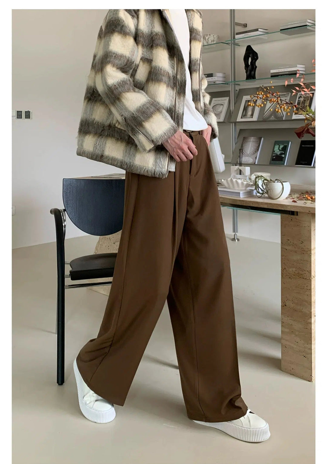 Relaxed Fit Draped Pleated Trousers