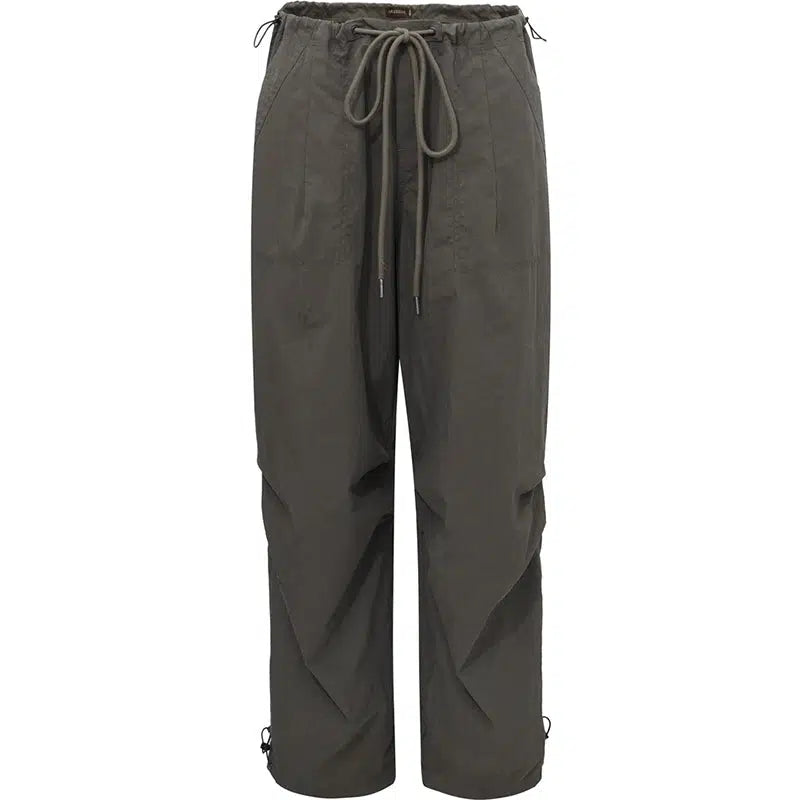 Drawstring Cargo Pants with Multiple Pockets