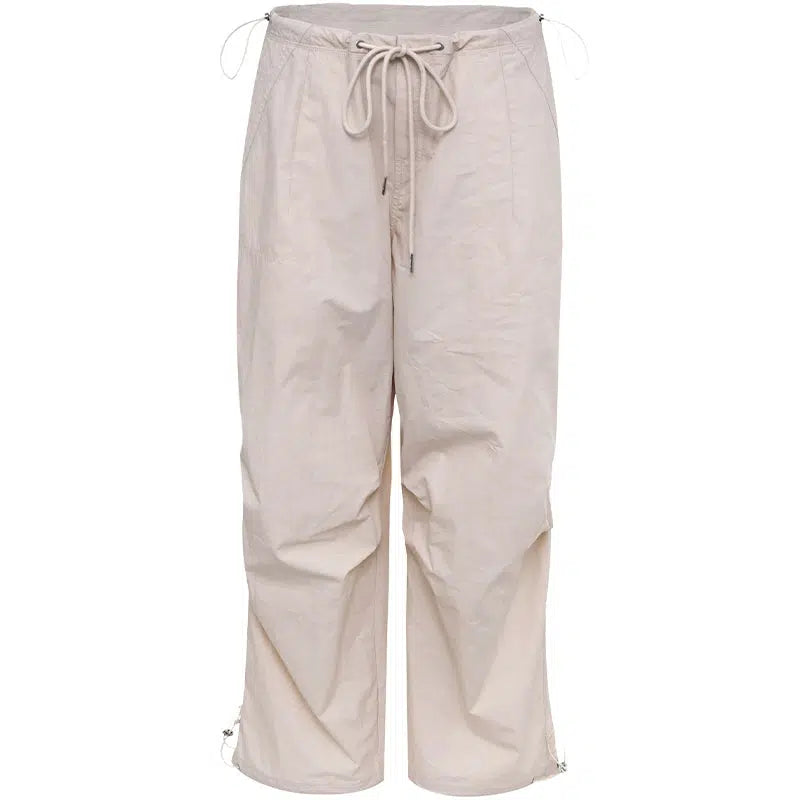 Drawstring Cargo Pants with Multiple Pockets