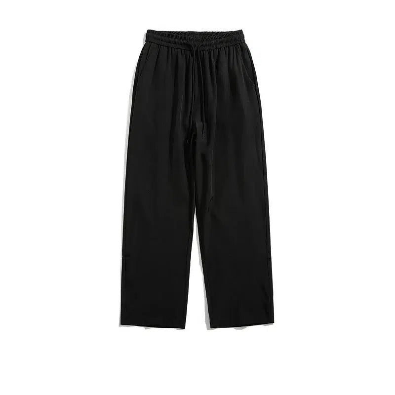 Relaxed Fit Elastic Waist Casual Pants