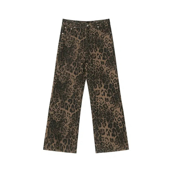 Relaxed Fit Leopard Print Jeans