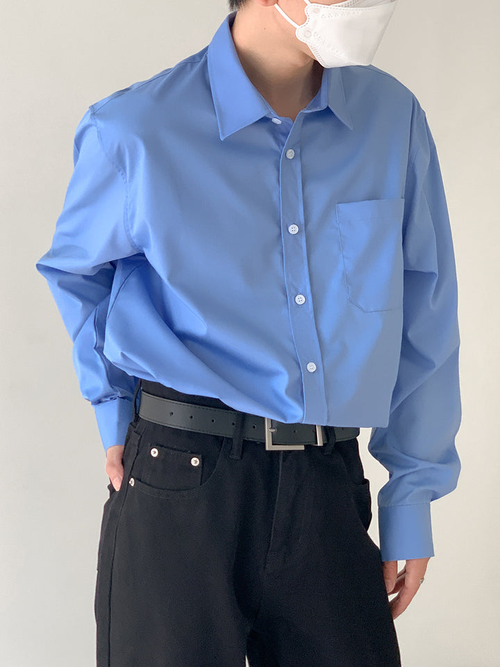 Relaxed Fit Long Sleeve Office Shirt