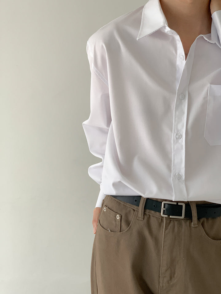 Relaxed Fit Long Sleeve Office Shirt