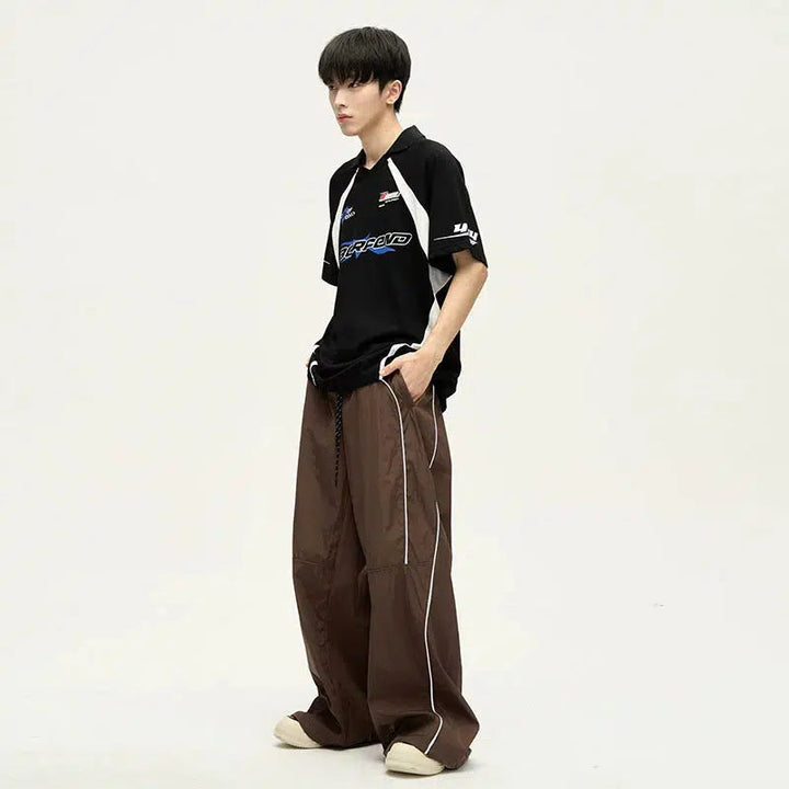 Relaxed Fit Nylon Track Pants