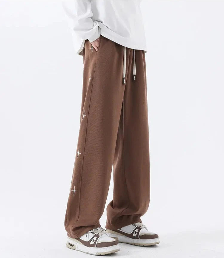 Relaxed Fit Side Embroidery Pants