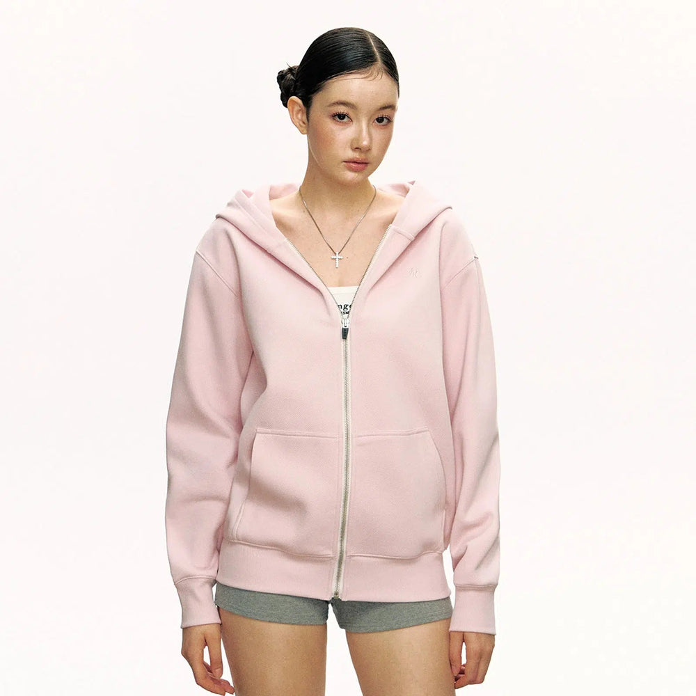 Relaxed Fit Zipper Front Hoodie