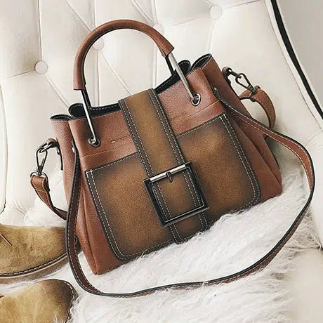 Retro Buckle Satchel Bag