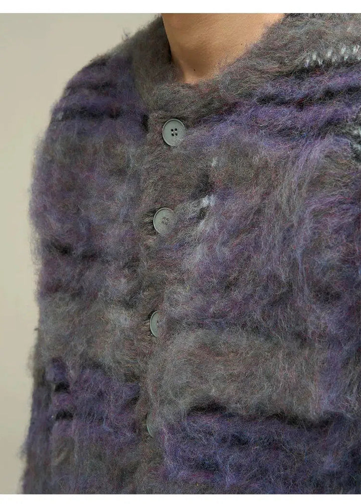 Retro Contrasting Color Mohair Sweater