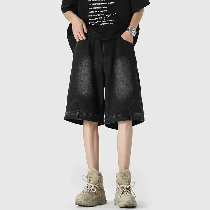 Retro Denim Cargo Shorts