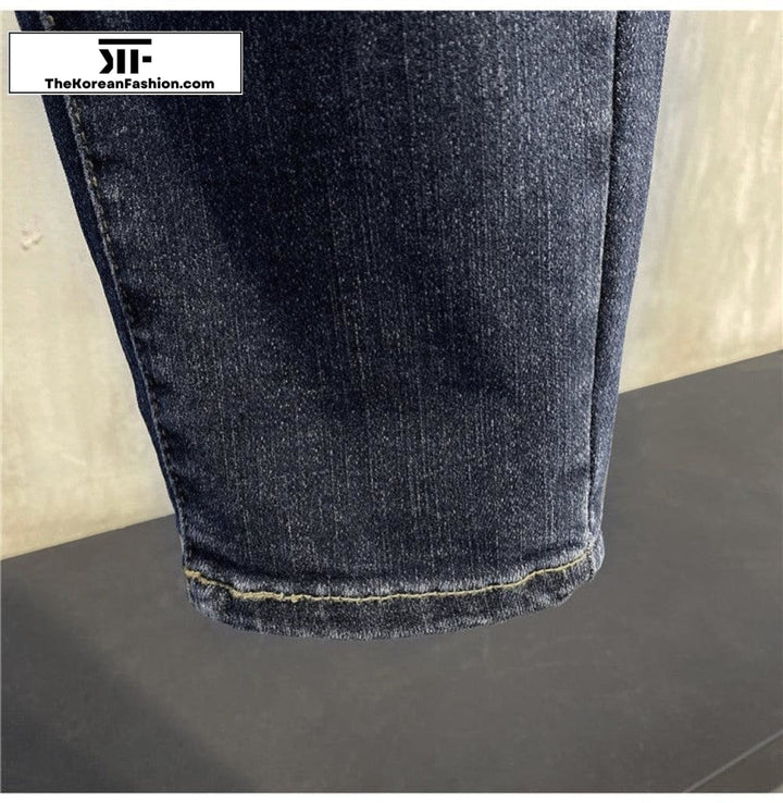 Retro Elastic Slim Jeans