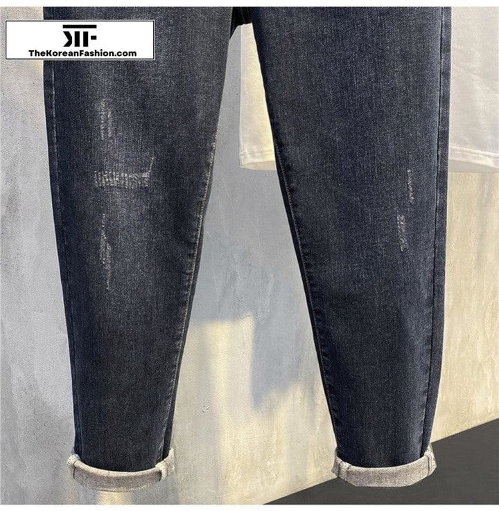 Retro Elastic Slim Jeans