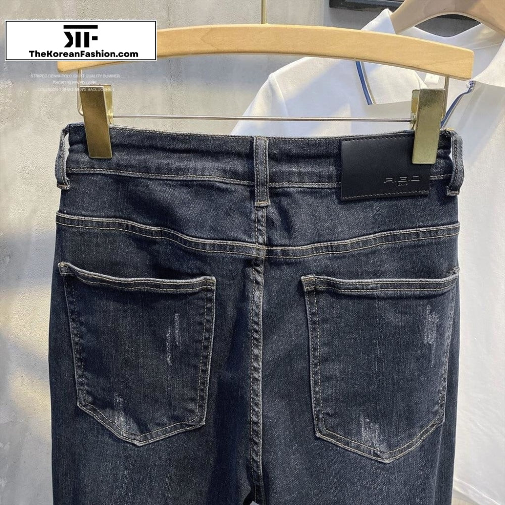 Retro Elastic Slim Jeans