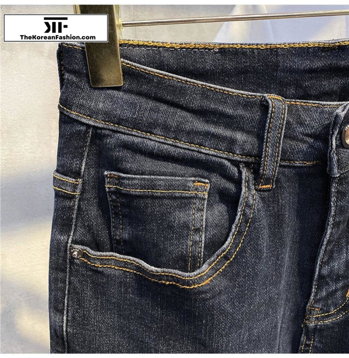 Retro Elastic Slim Jeans