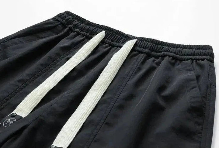 Retro Elastic Waist Drawstring Shorts