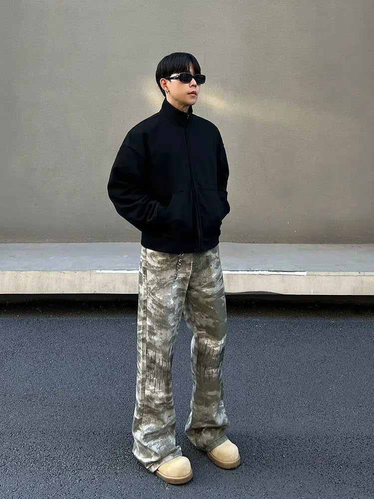 Retro Embroidery Camouflage Pants