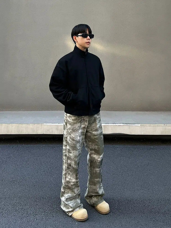 Retro Embroidery Camouflage Pants