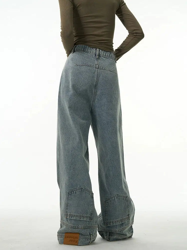 Retro Inverted Wide Leg Jeans