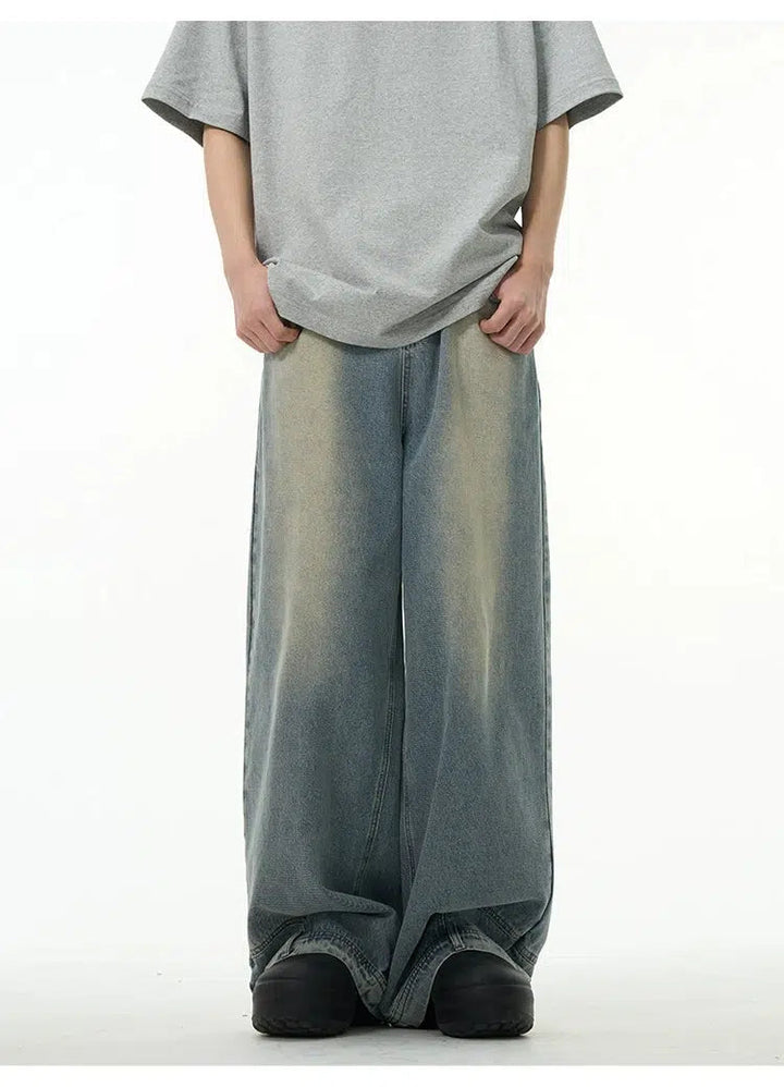 Retro Inverted Wide Leg Jeans