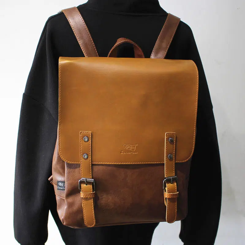 Retro Leather PC Bag Backpack