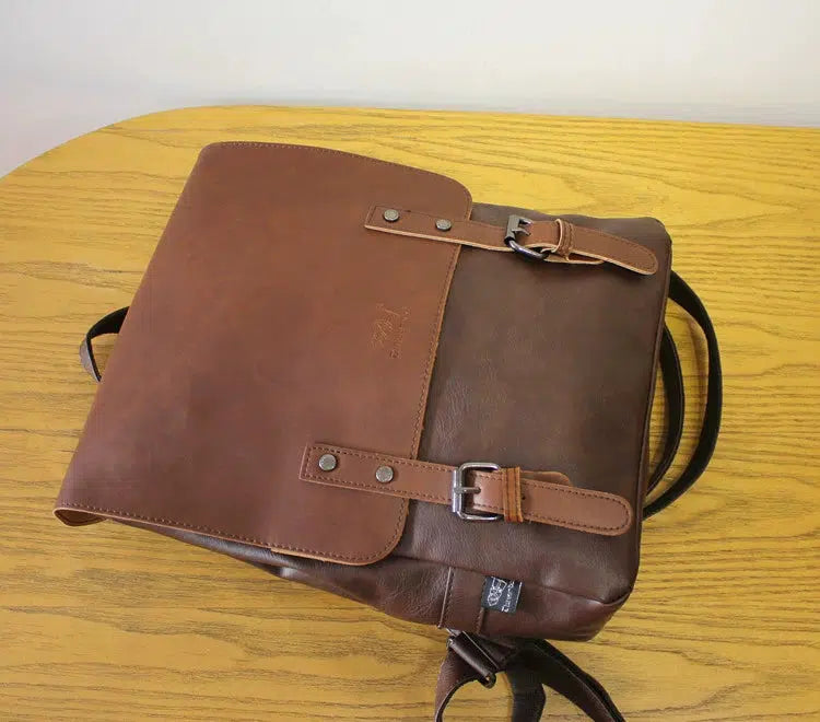 Retro Leather PC Bag Backpack