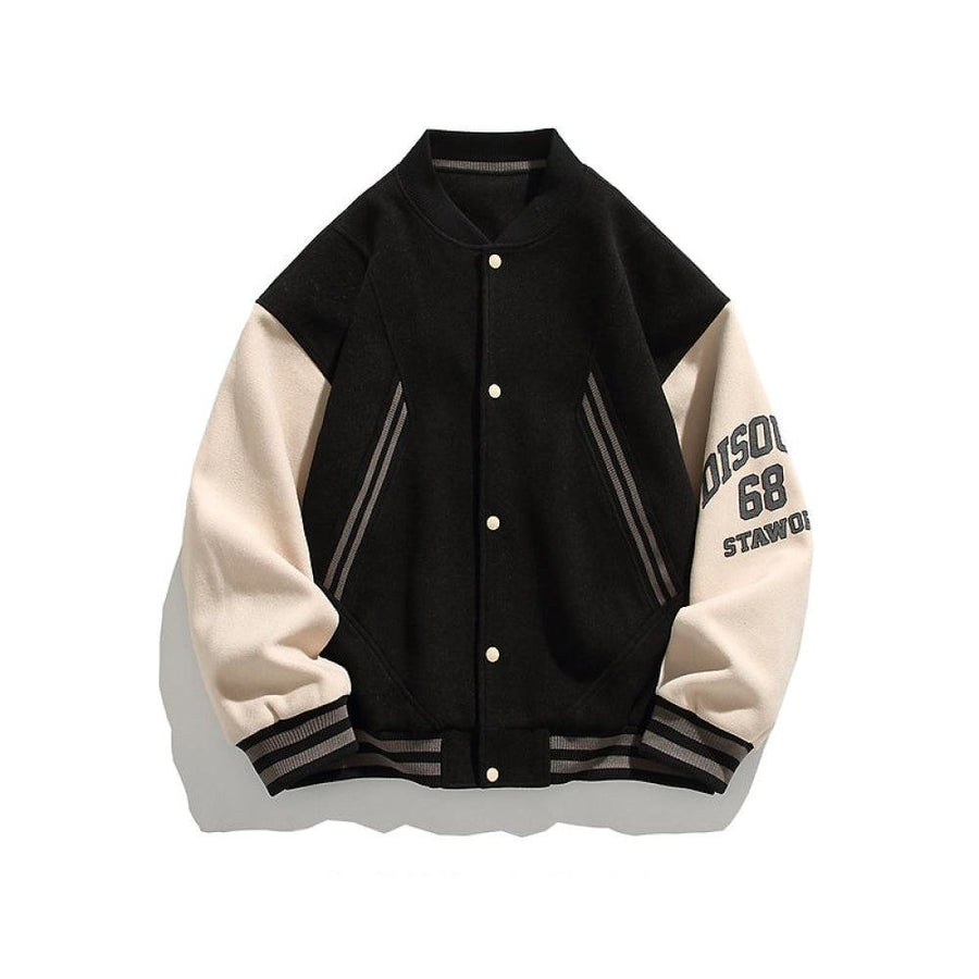 Retro Letter Embroidery Baseball Uniform Jacket