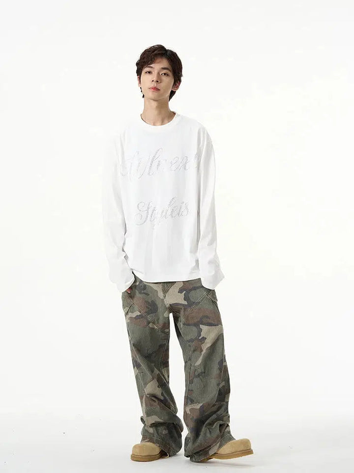 Retro Loose-fit Camouflage Jeans