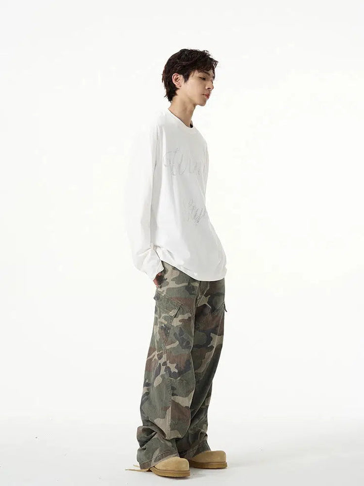 Retro Loose-fit Camouflage Jeans