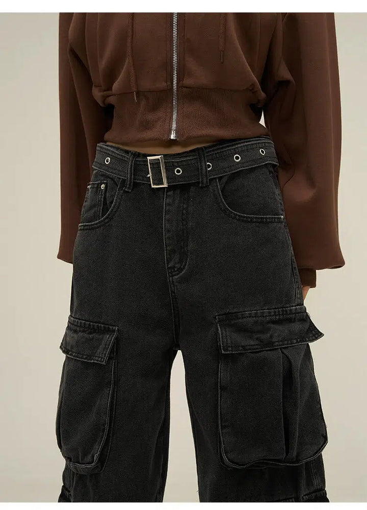 Retro Multi-pocket Cargo Jeans