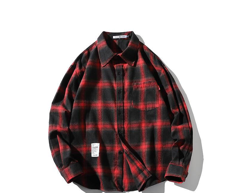 Retro Plaid Long-sleeved Thin Shirt