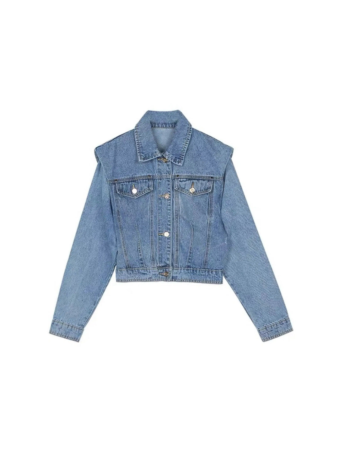 Retro Pleated Loose Short Denim Jacket