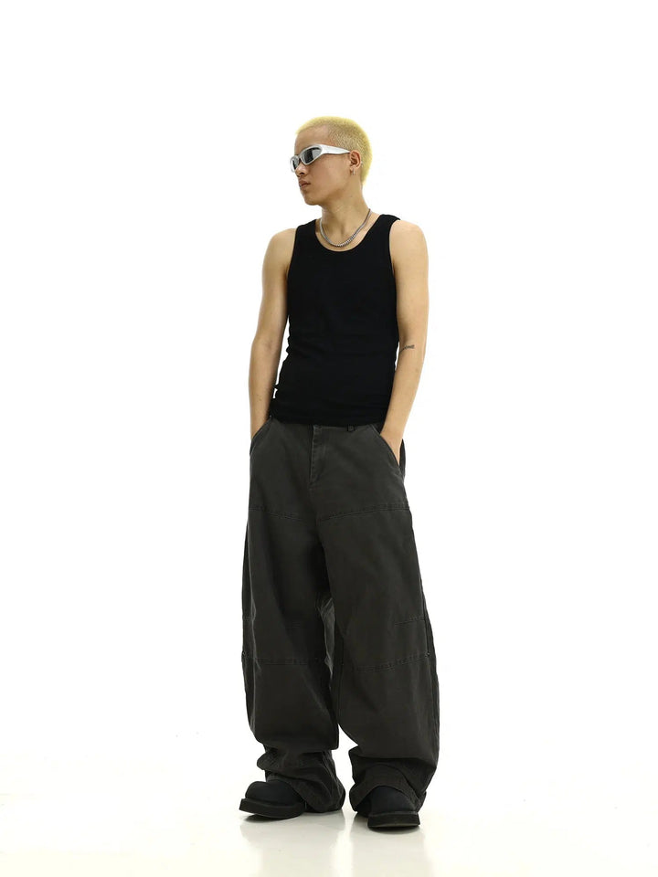 Retro Relaxed Fit Wide-Leg Pants