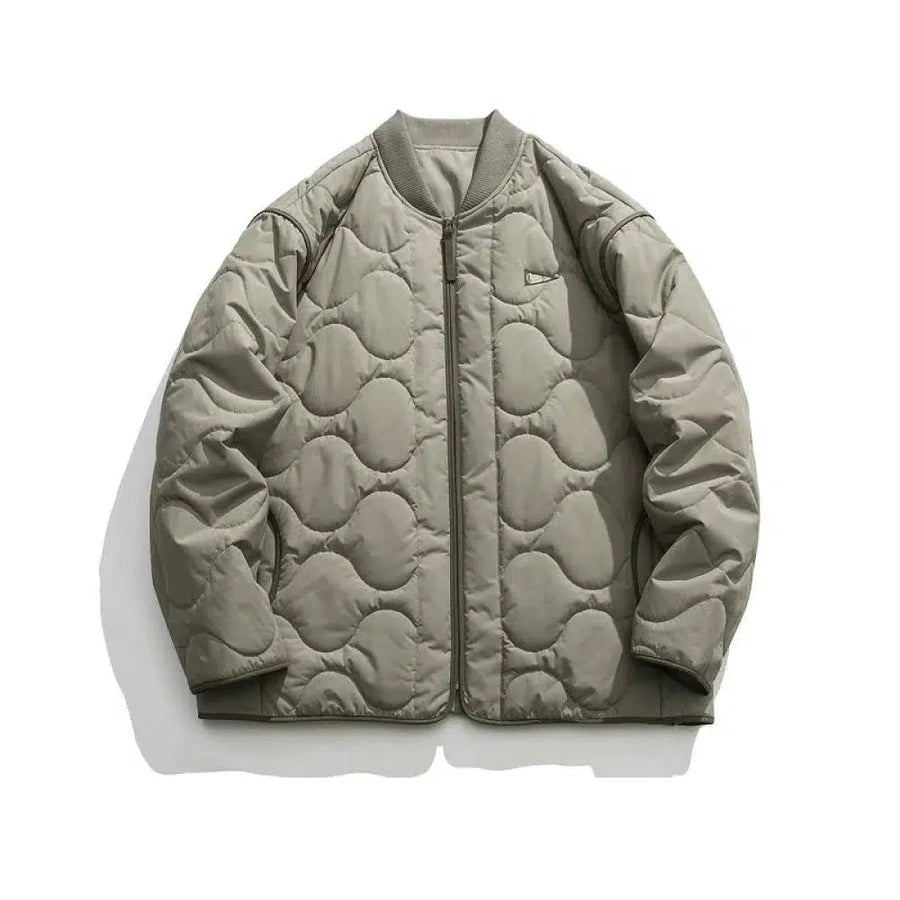 Retro Rhombus Thickened Baseball Jacket