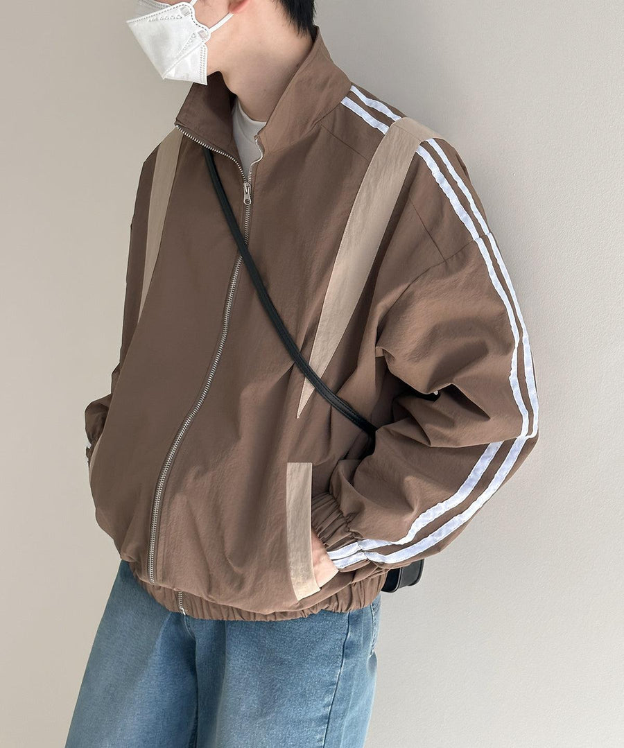 Retro Striped Zip Track Jacket