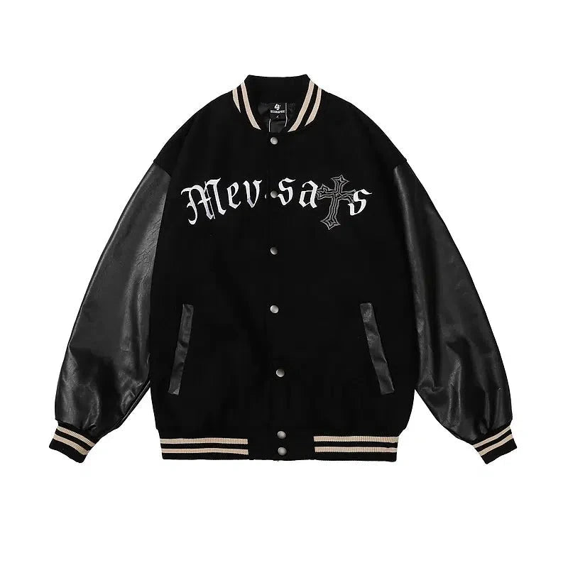 Retro Varsity Graphic Print Jacket