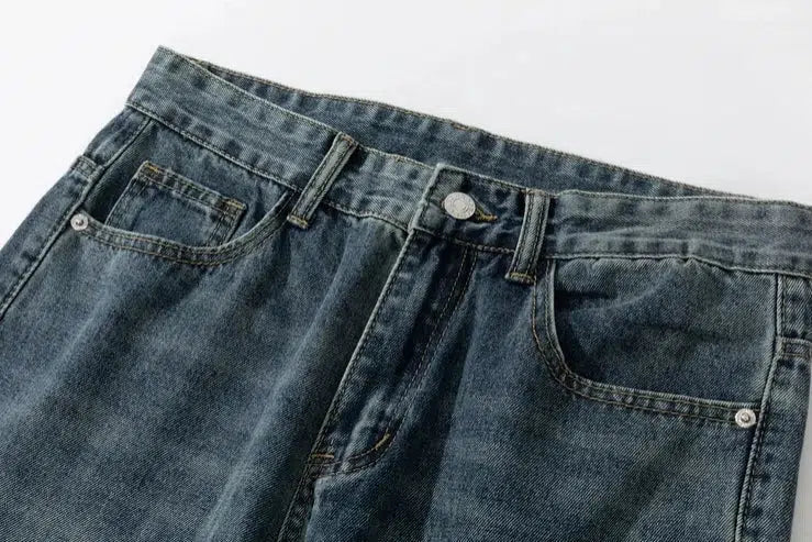 Retro Washed Straight-leg Jeans