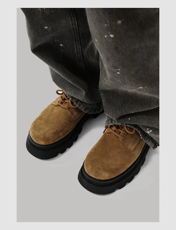 Retro Workwear Derby Suede Shoes