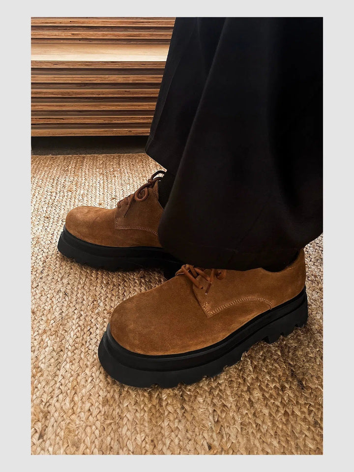 Retro Workwear Derby Suede Shoes