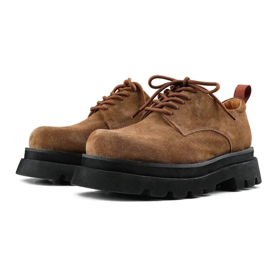 Retro Workwear Derby Suede Shoes