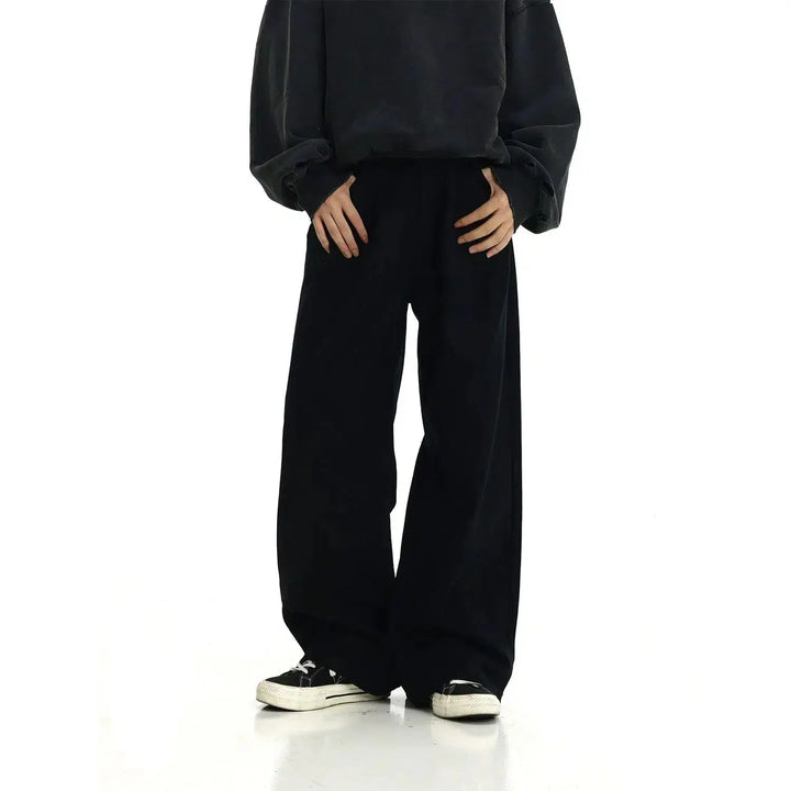 Retro Workwear Mopping Wide-leg Pants