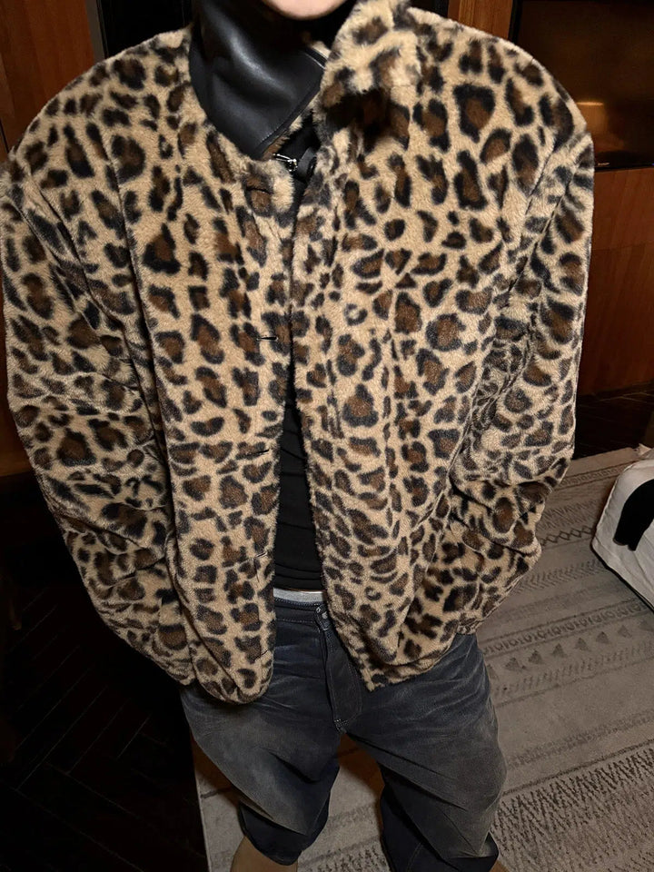 Reversible Leopard Print Leather Jacket