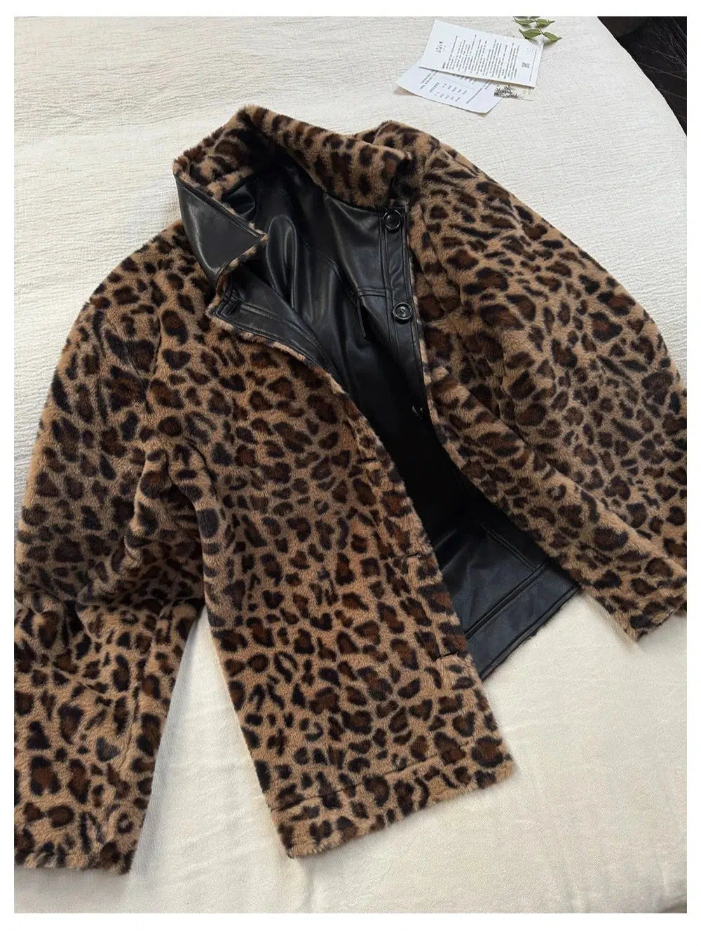 Reversible Leopard Print Leather Jacket