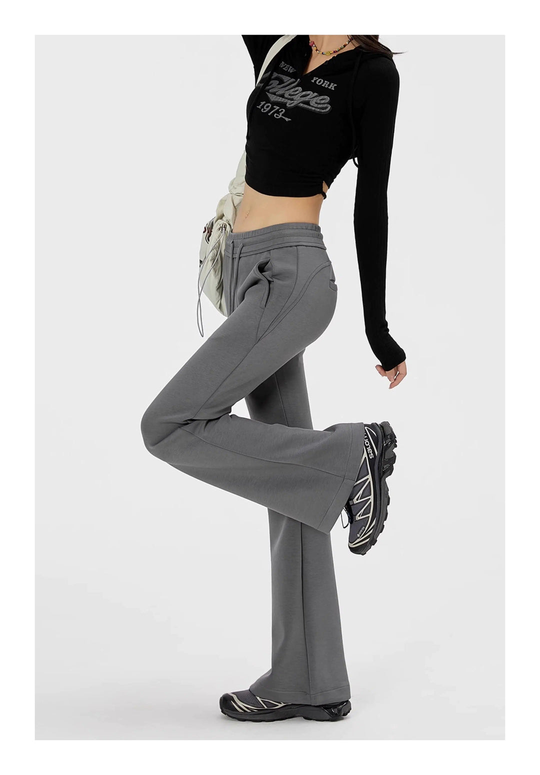 Ribbed Knit Casual Pants