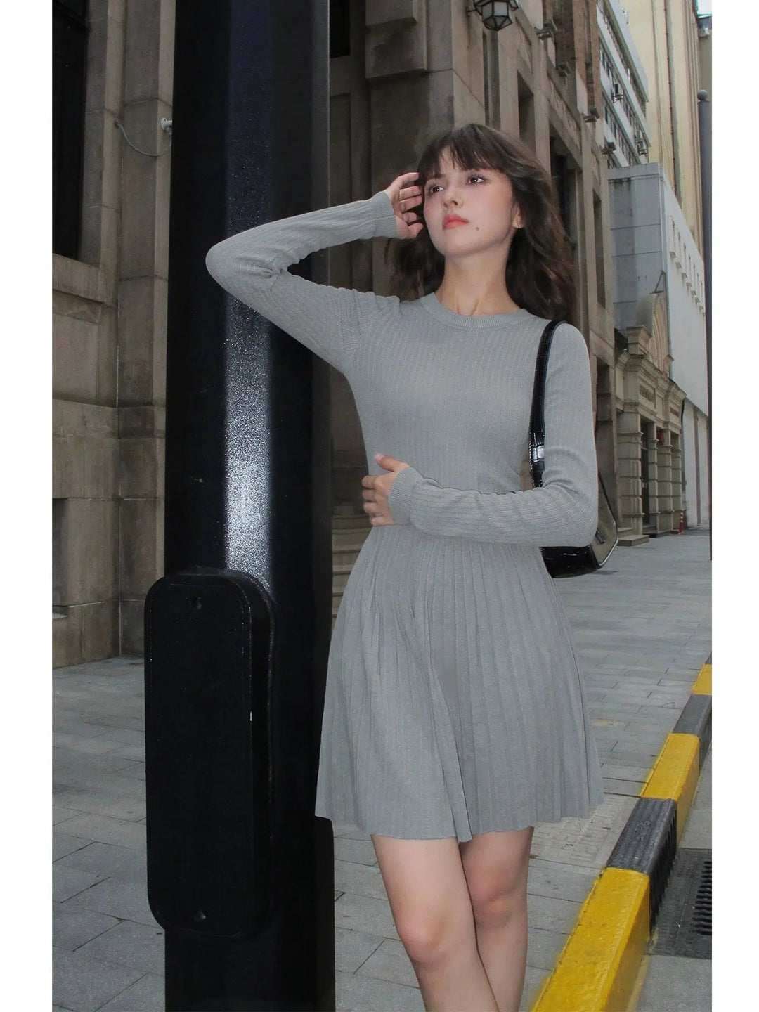 Ribbed Knit Slim Fit Dress