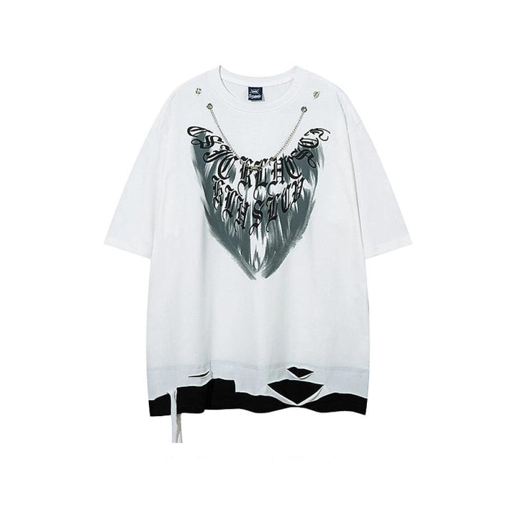 Ripped Butterfly Print T-shirt